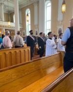 The Knights of Columbus led the processional at the Ordination Mass on May 23, 2022 at St. Joseph's Cathedral in Burlington, Vermont.